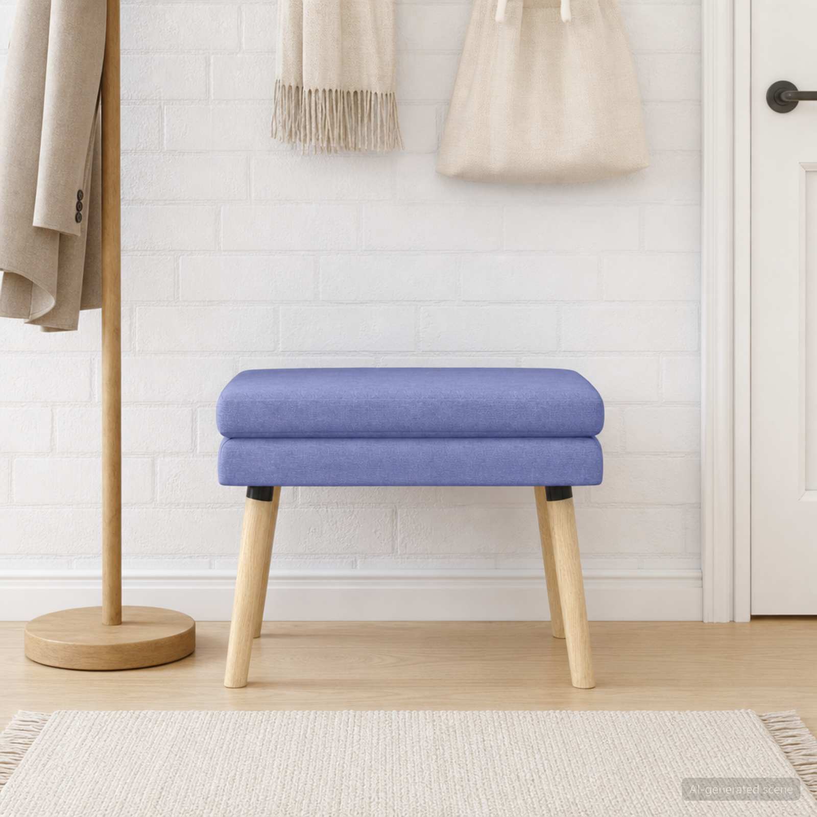 Dubbel Laagige Bank Jeans Blauw 60 x 40 x 46 cm Stof