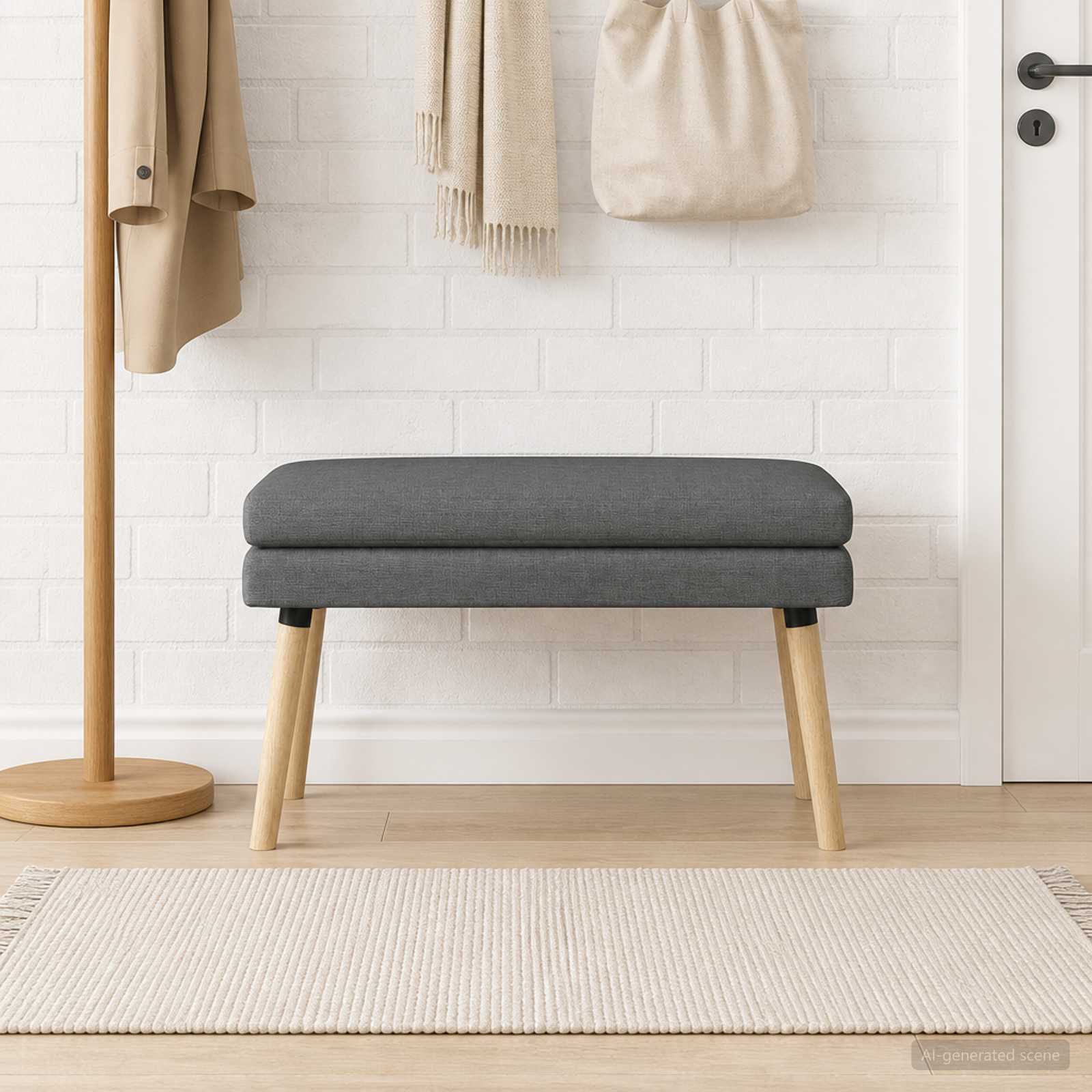 Dubbel Laagige Bank Donkergrijs 80 x 40 x 47 cm Stof