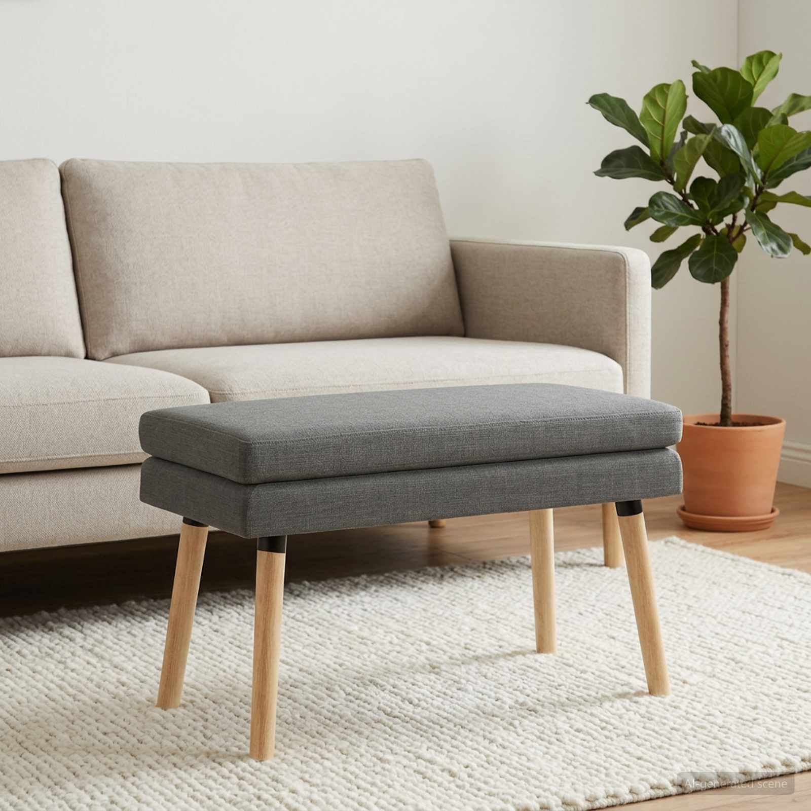 Dubbel Laagige Bank Donkergrijs 80 x 40 x 47 cm Stof