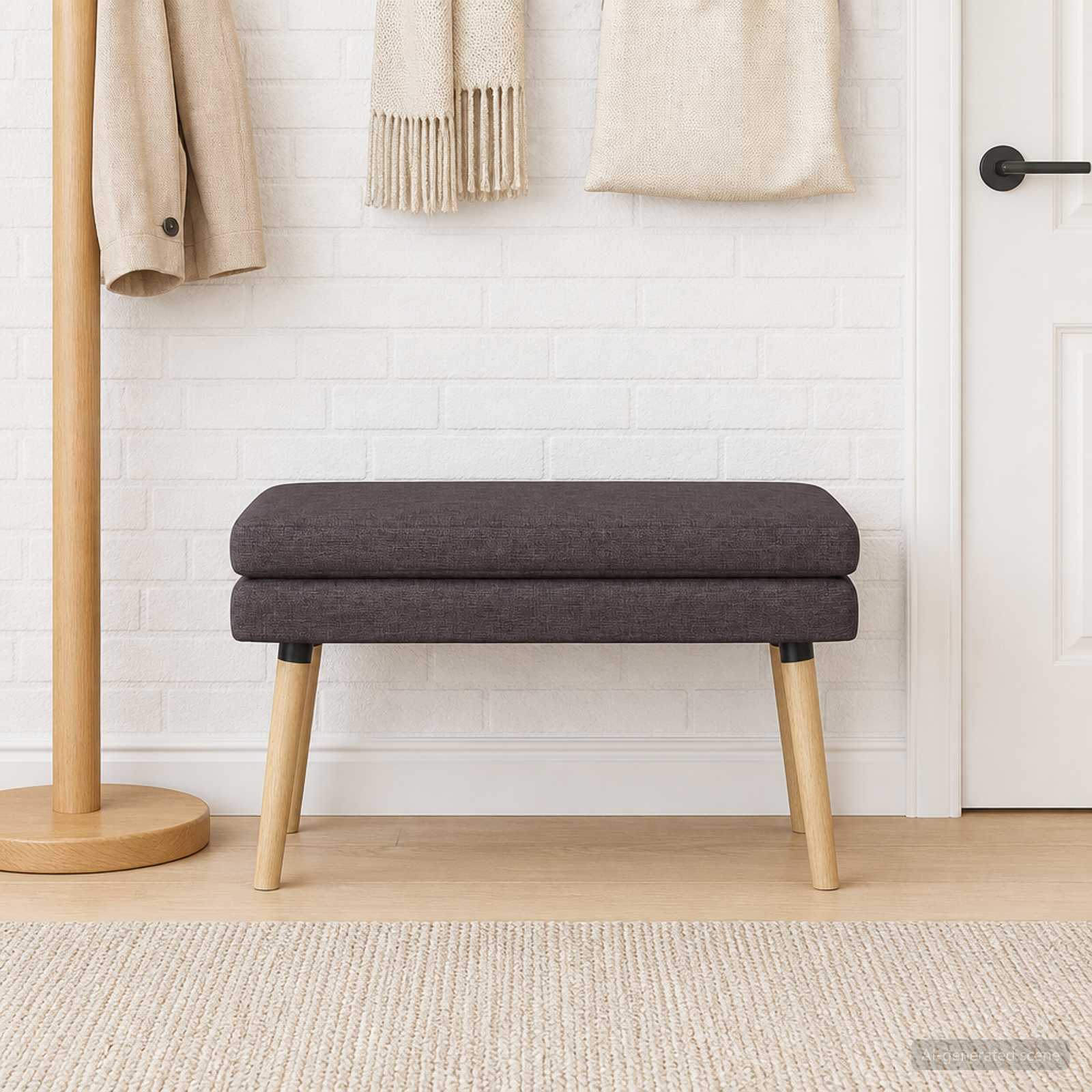 Dubbel Laagige Bank Donkerbruin 80 x 40 x 47 cm Stof