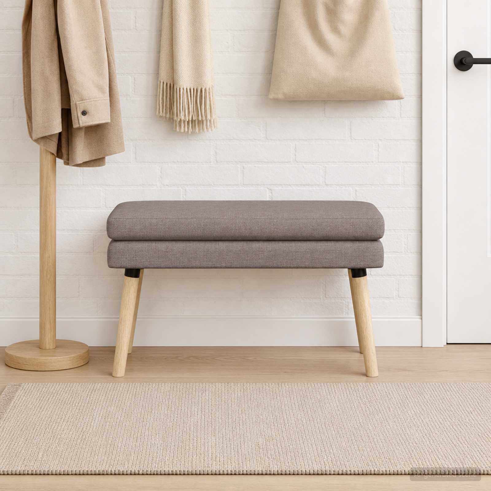 Dubbel Laagige Bank Taupe 80 x 40 x 47 cm Stof