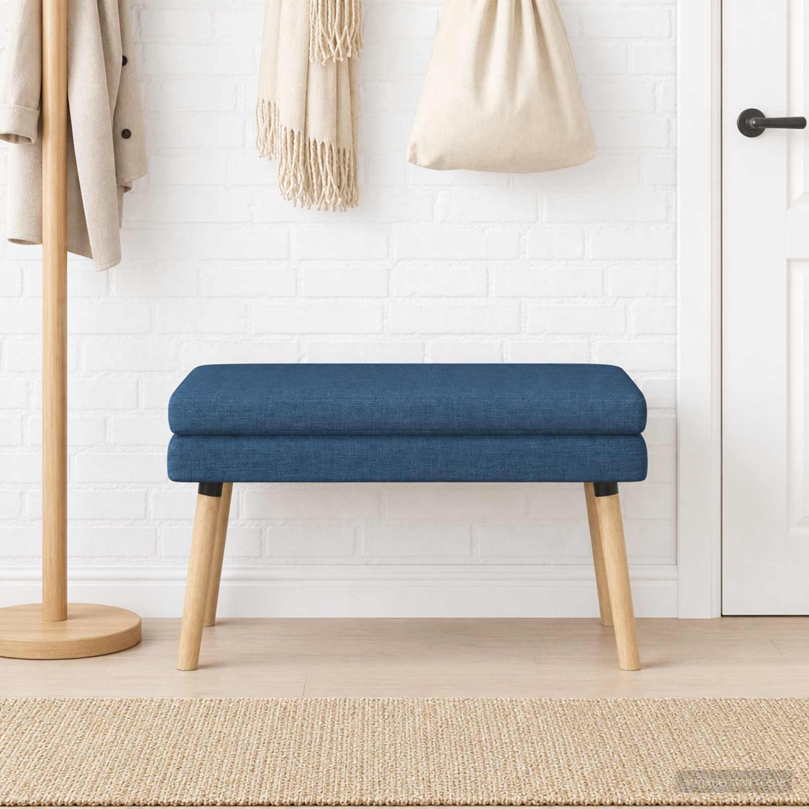 Dubbel Laagige Bank Blauw 80 x 40 x 47 cm Stof