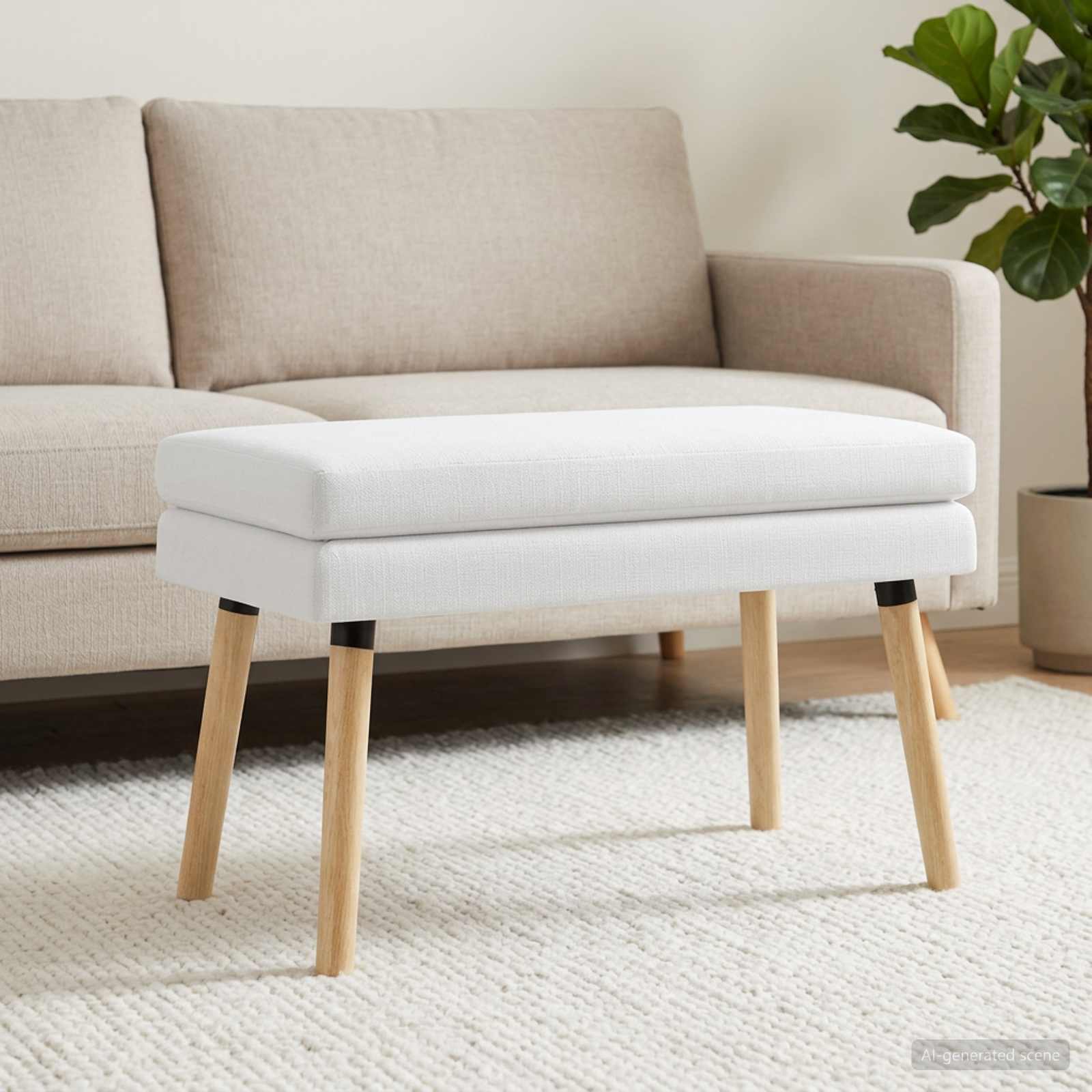 Dubbel Laagige Bank Wit 80 x 40 x 47 cm Stof