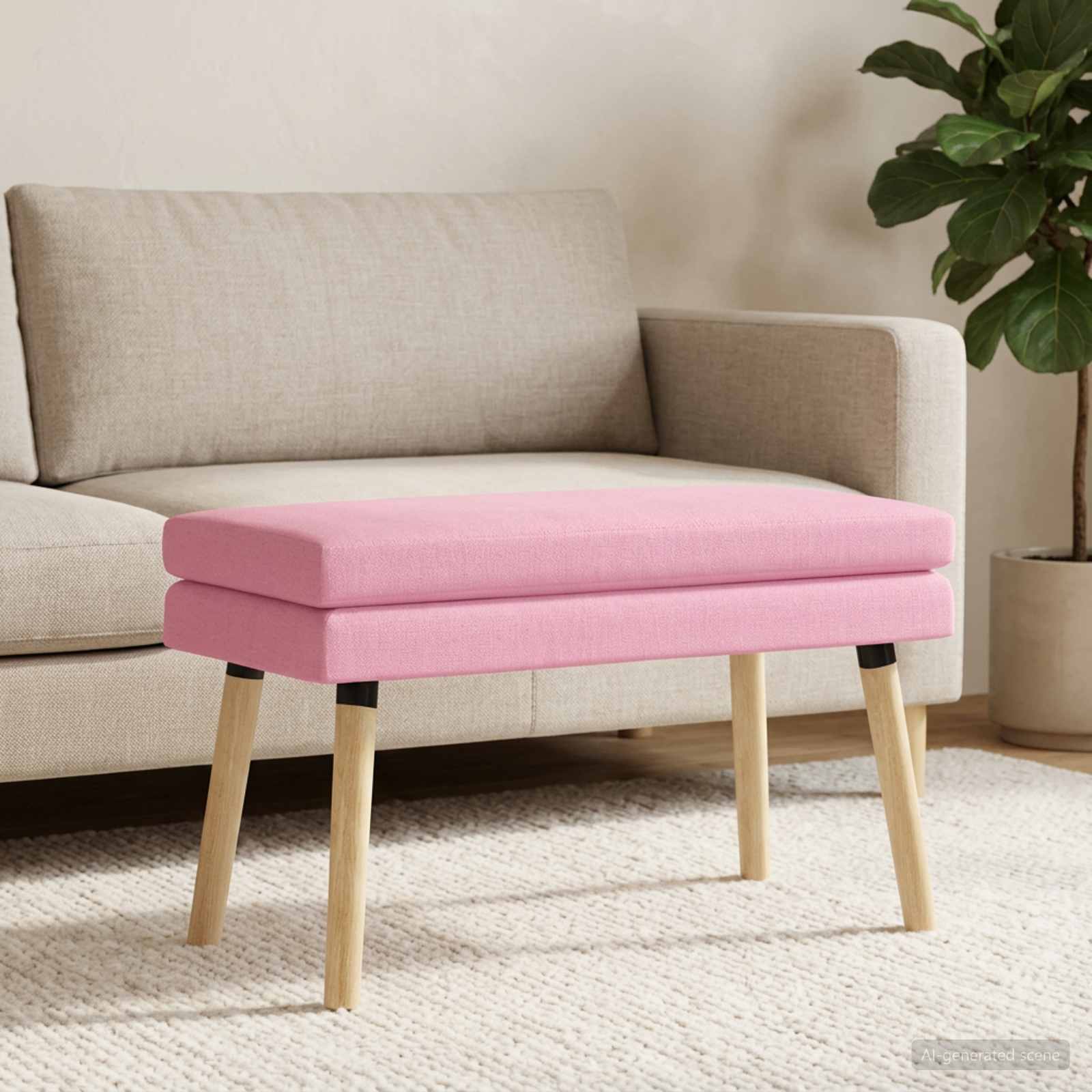 Dubbel Laagige Bank Roze 80 x 40 x 47 cm Stof
