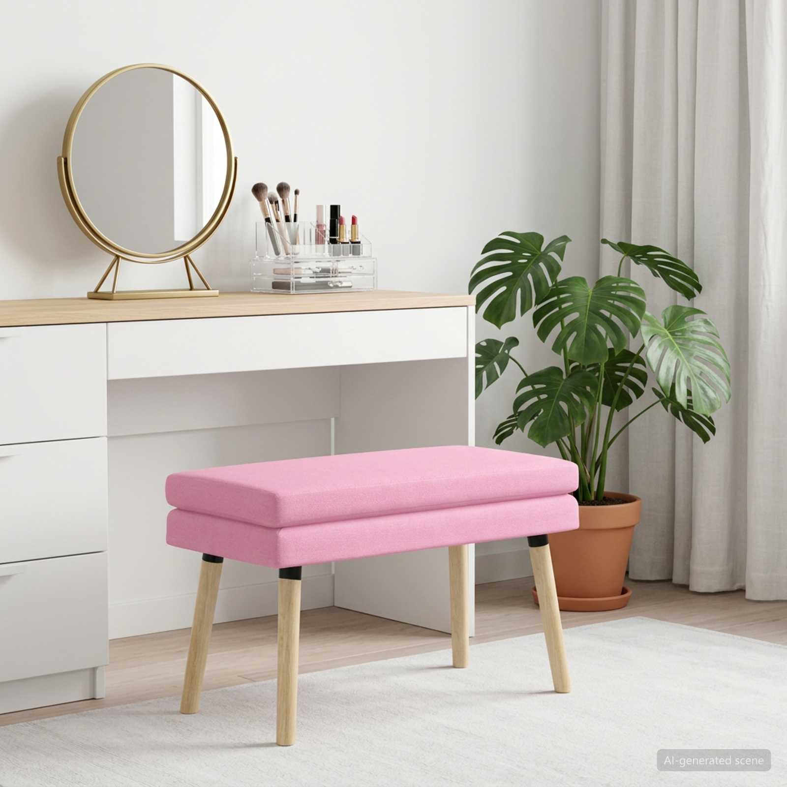 Dubbel Laagige Bank Roze 80 x 40 x 47 cm Stof