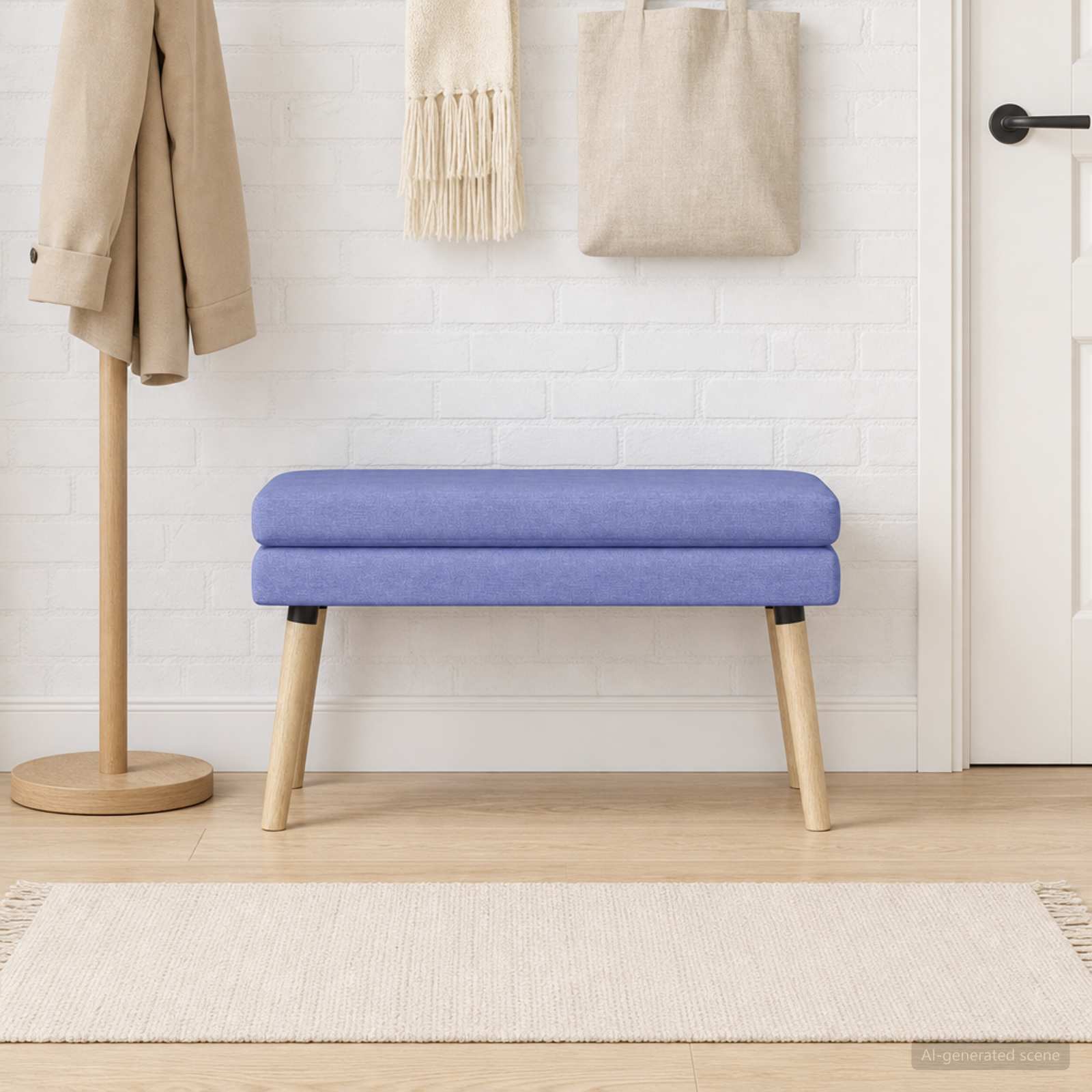 Dubbel Laagige Bank Jeans Blauw 80 x 40 x 47 cm Stof