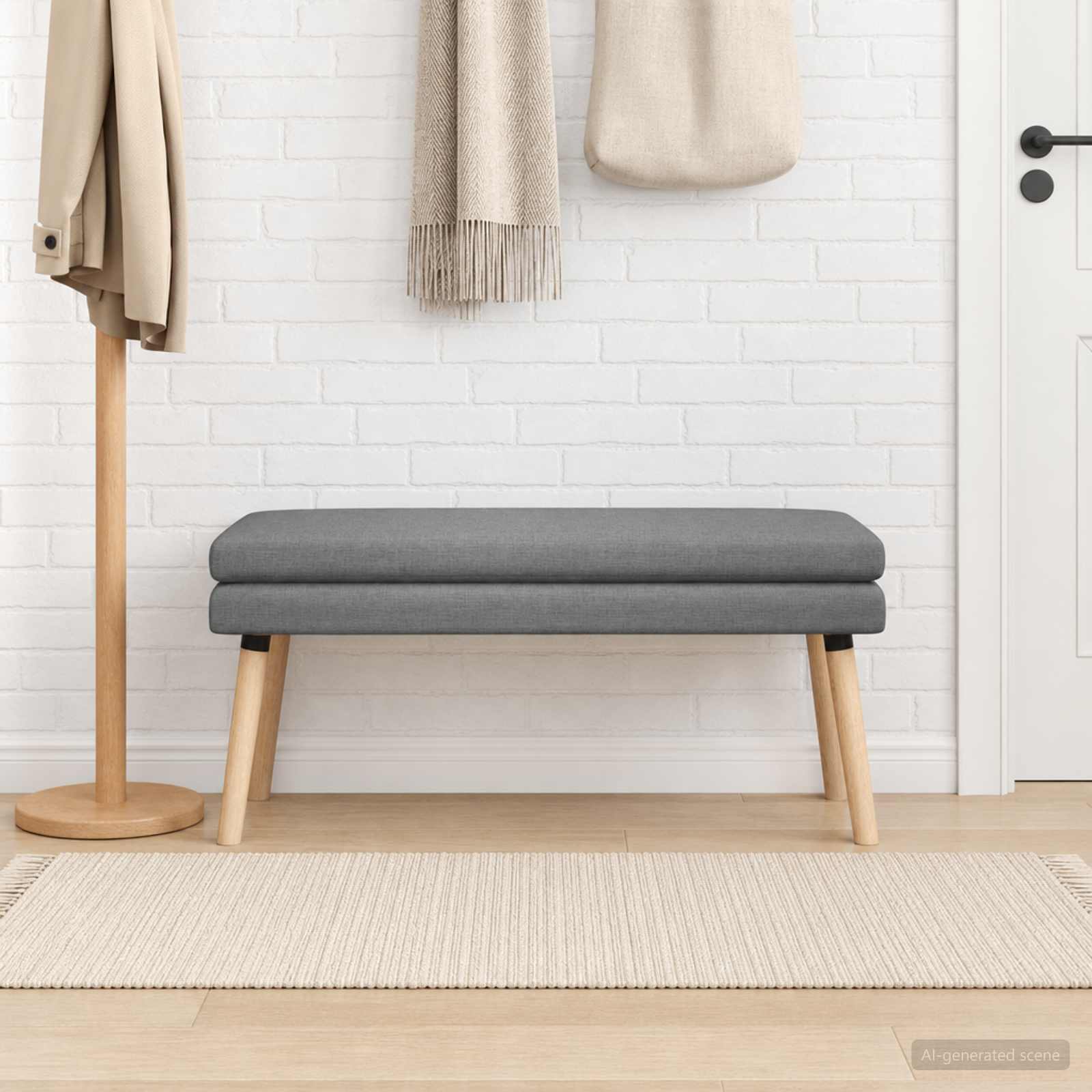 Dubbel Laagige Bank Donkergrijs 110 x 40 x 47 cm Stof