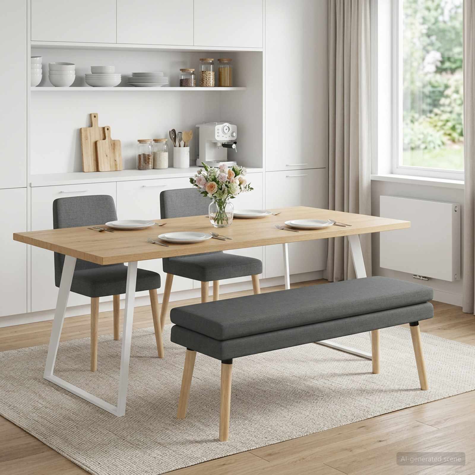Dubbel Laagige Bank Donkergrijs 110 x 40 x 47 cm Stof
