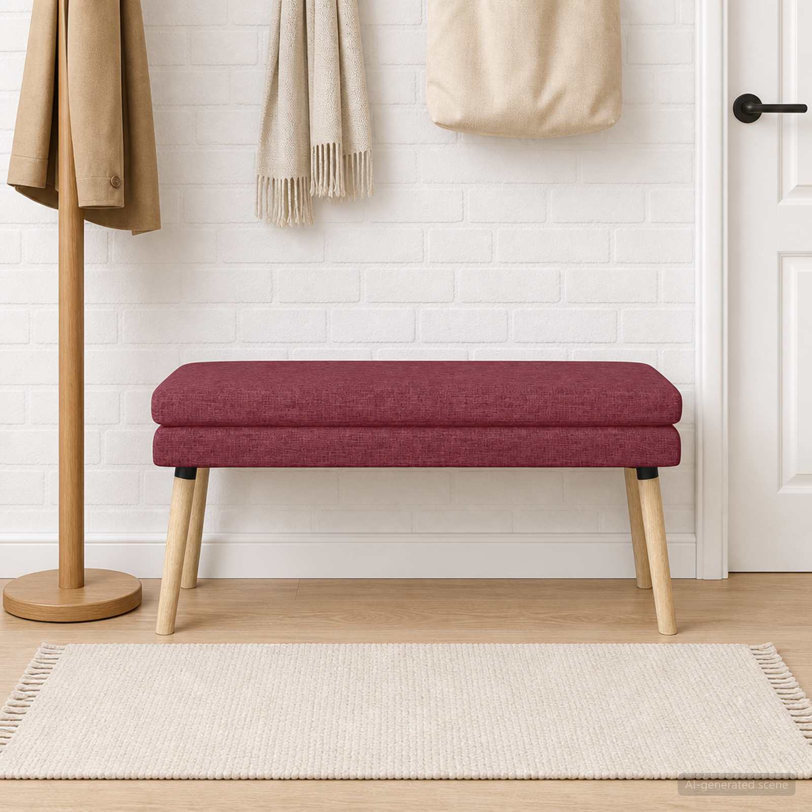Dubbel Laagige Bank Wijnrood 110 x 40 x 47 cm Stof