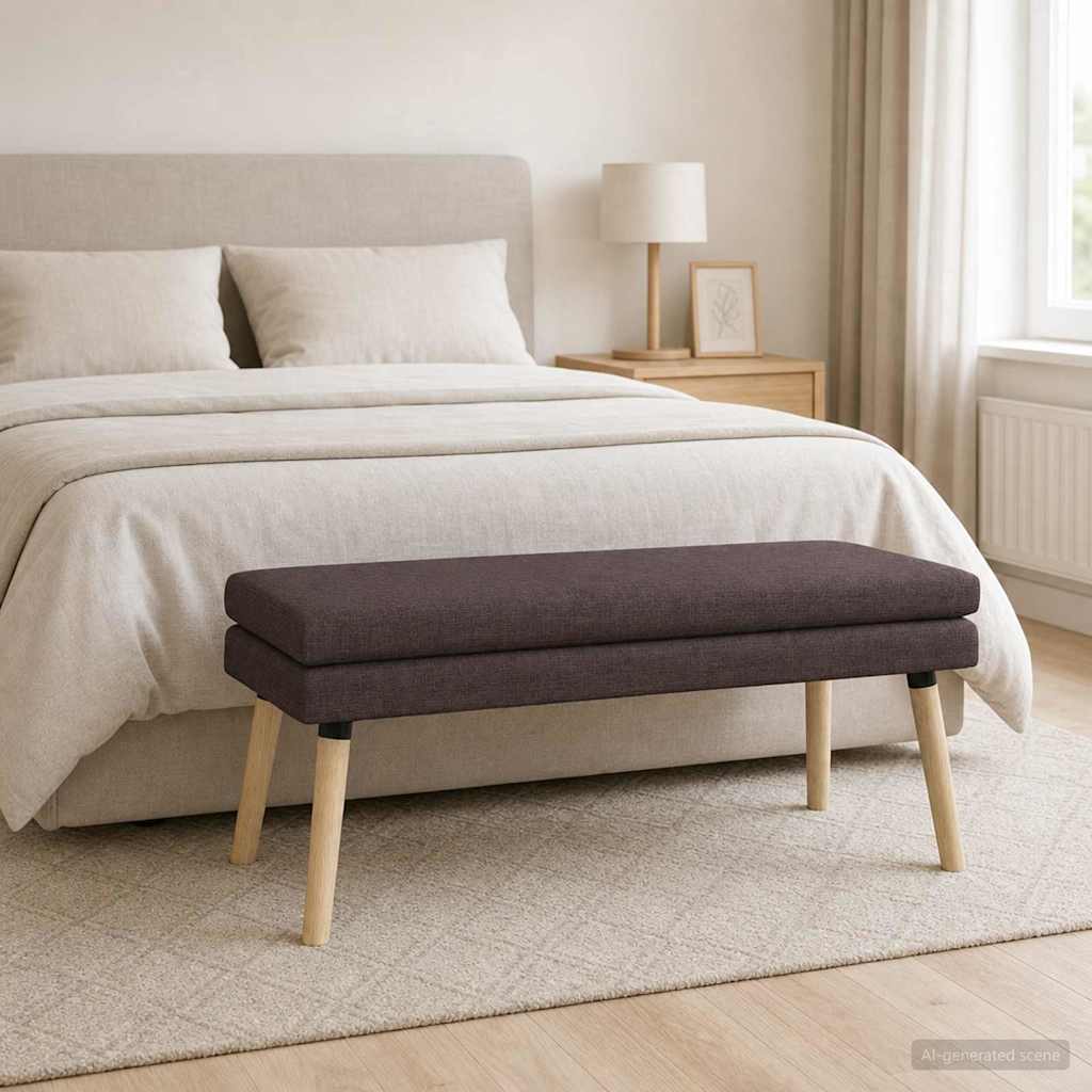 Dubbel Laagige Bank Donkerbruin 110 x 40 x 47 cm Stof