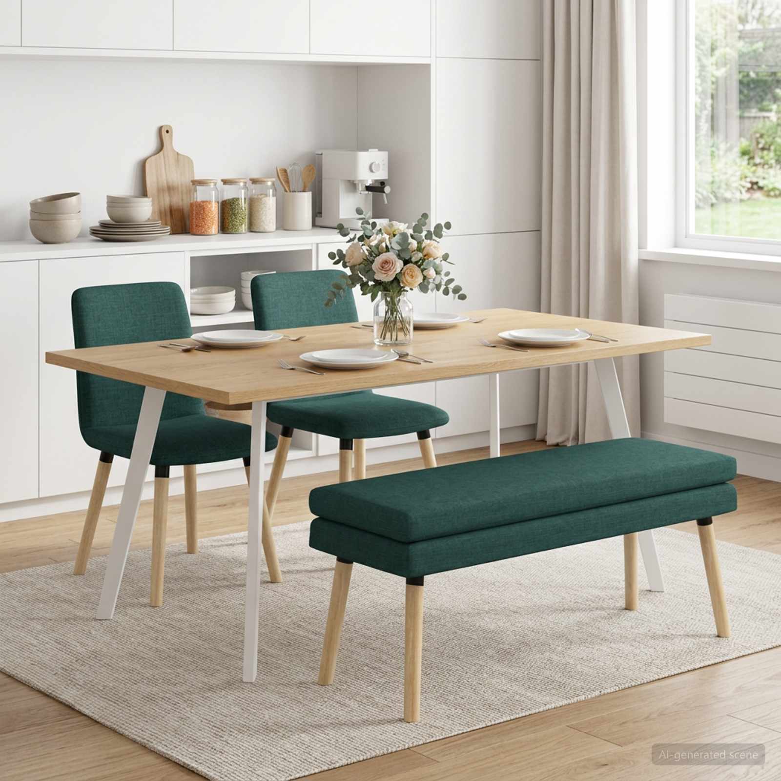 Dubbel Laagige Bank Donkergroen 110 x 40 x 47 cm Stof