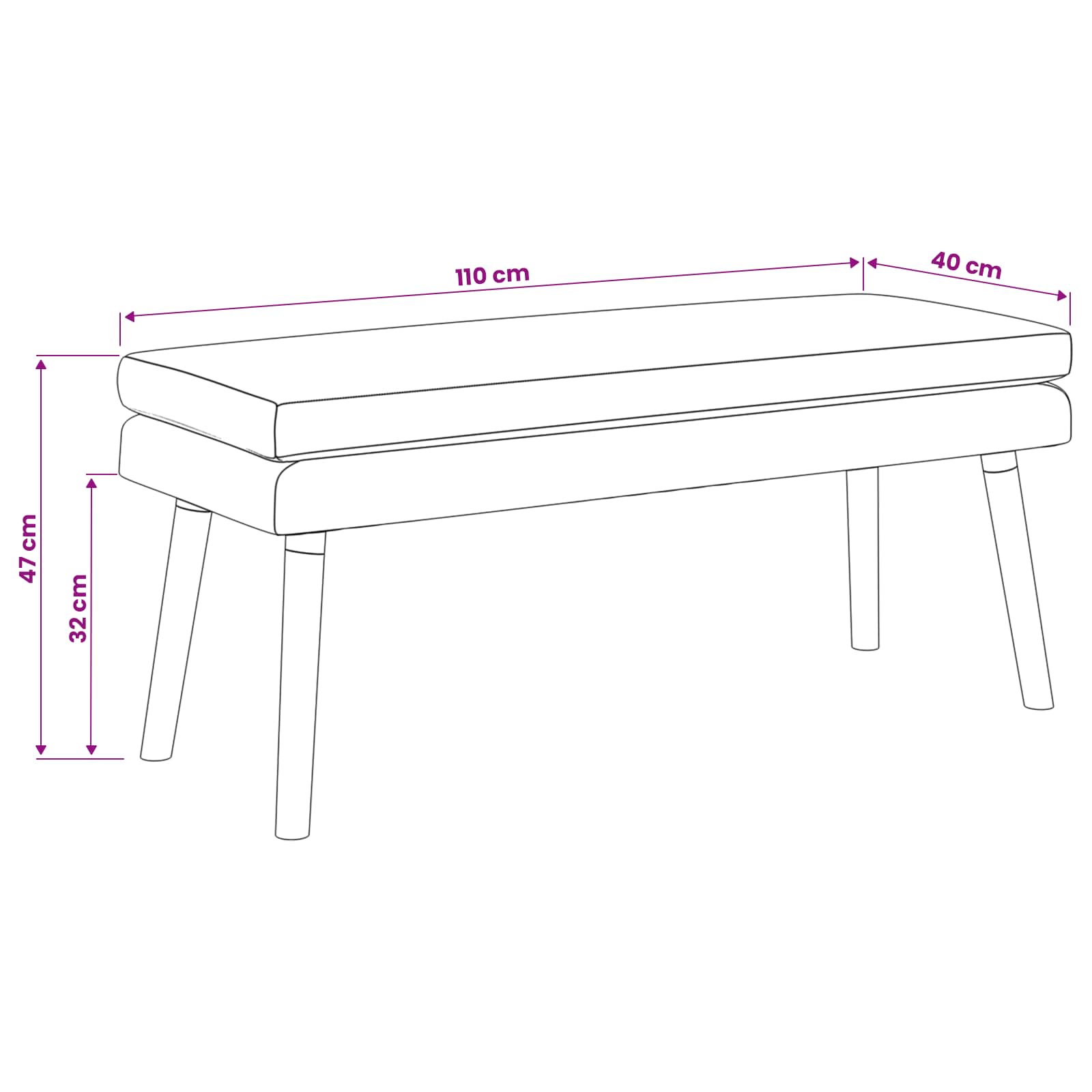 Dubbel Laagige Bank Donkergroen 110 x 40 x 47 cm Stof