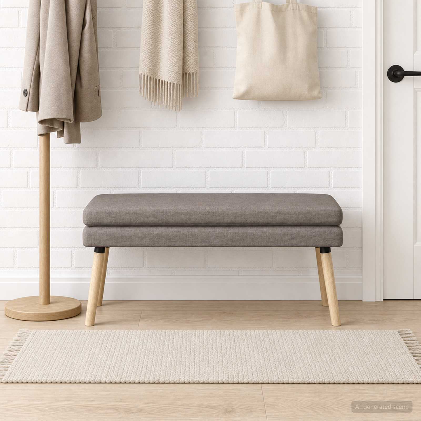 Dubbel Laagige Bank Taupe 110 x 40 x 47 cm Stof