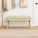 Dubbel Laagige Bank Crèmekleurig 110 x 40 x 47 cm Stof
