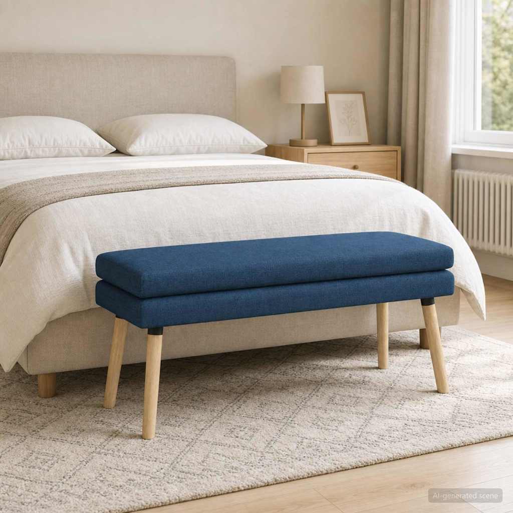 Dubbel Laagige Bank Blauw 110 x 40 x 47 cm Stof