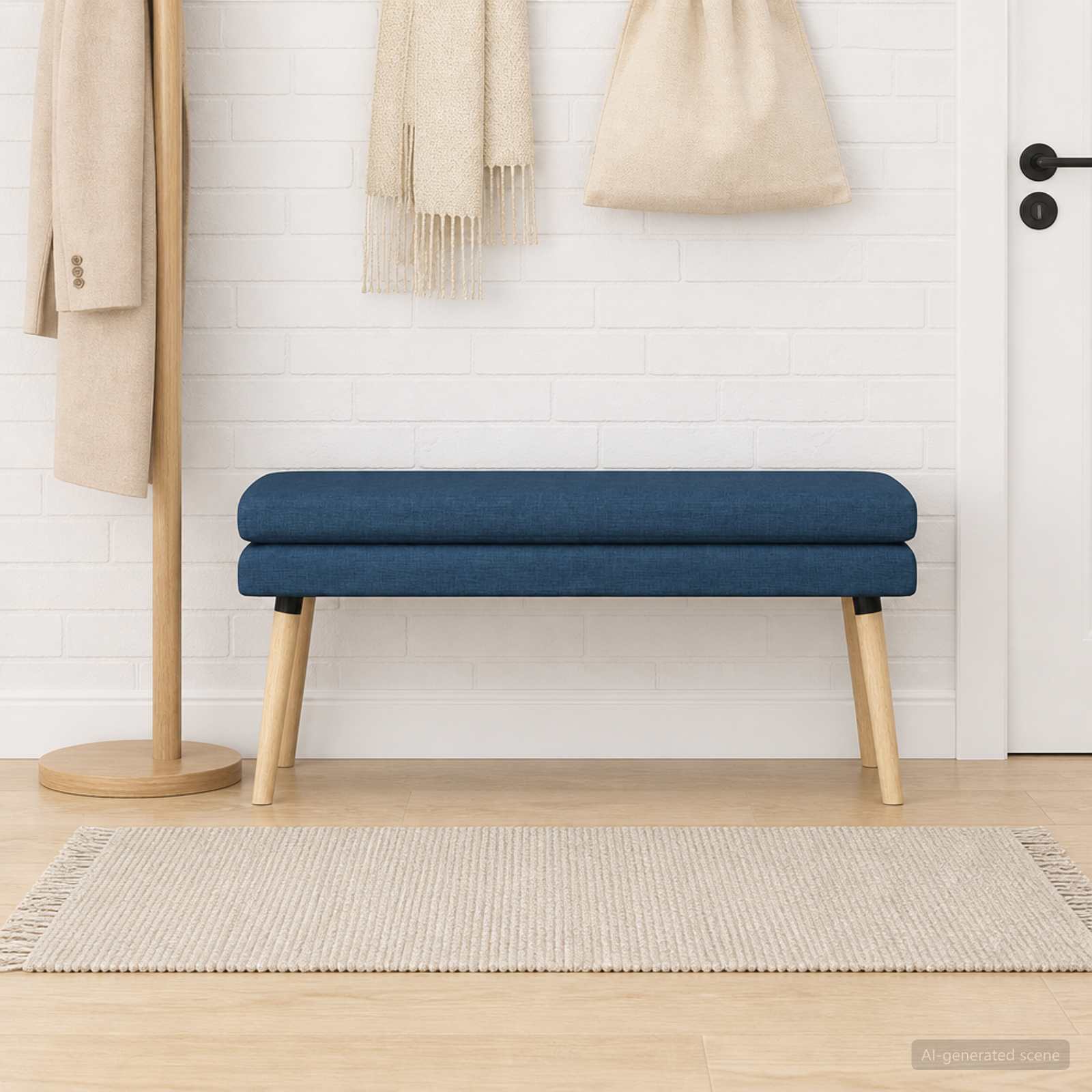 Dubbel Laagige Bank Blauw 110 x 40 x 47 cm Stof