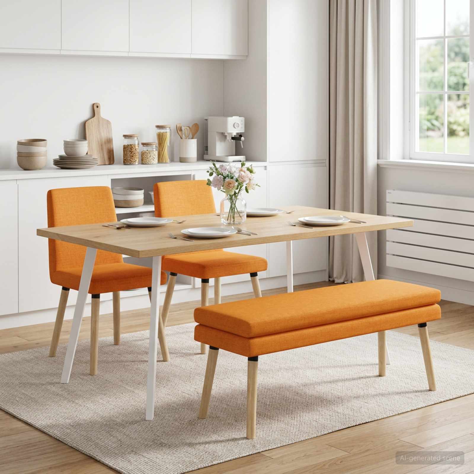 Dubbel Laagige Bank Donkergeel 110 x 40 x 47 cm Stof
