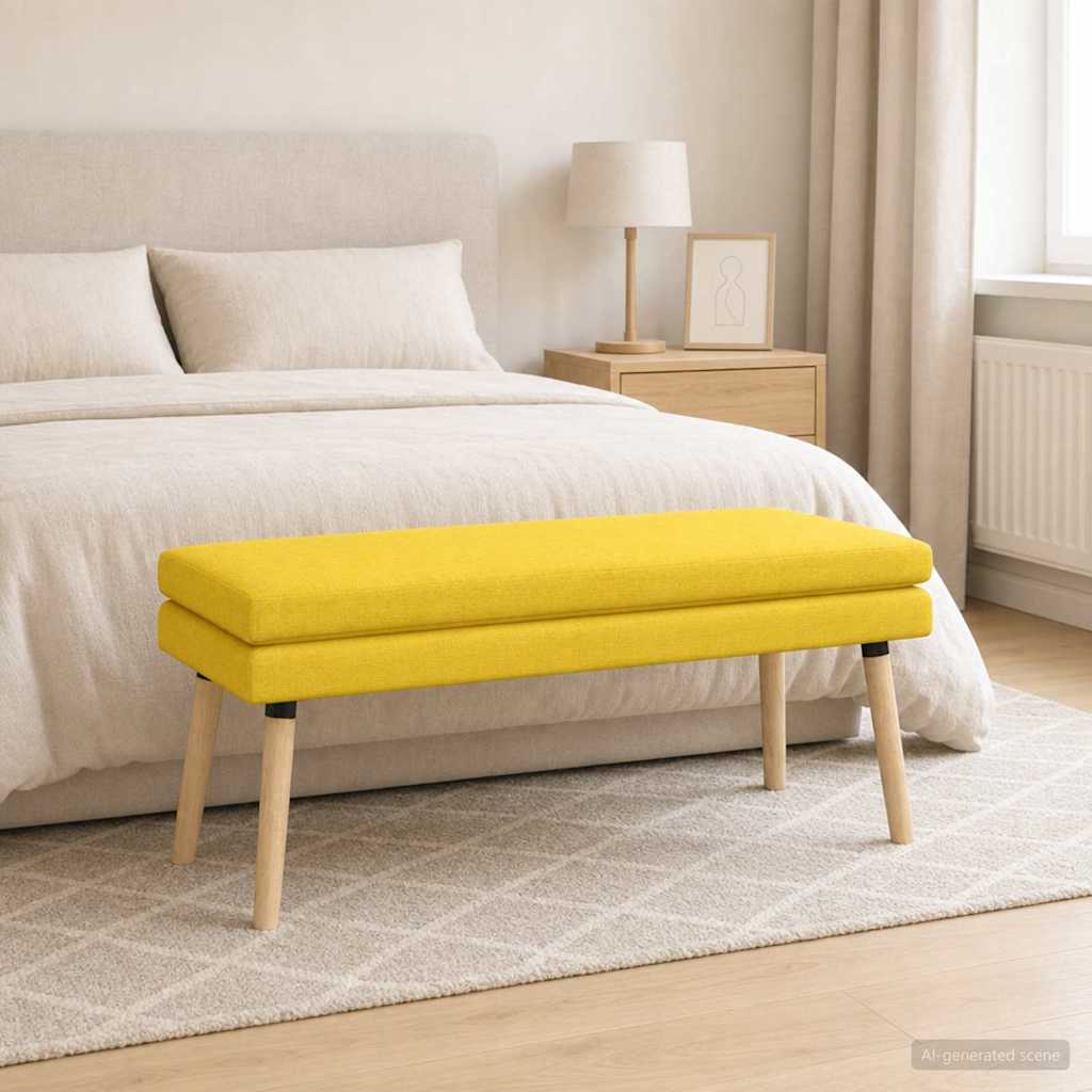 Dubbel Laagige Bank Lichtgeel 110 x 40 x 47 cm Stof