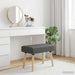 Kanaal-geplooide bank Donkergrijs 60 x 40 x 45 cm Stof
