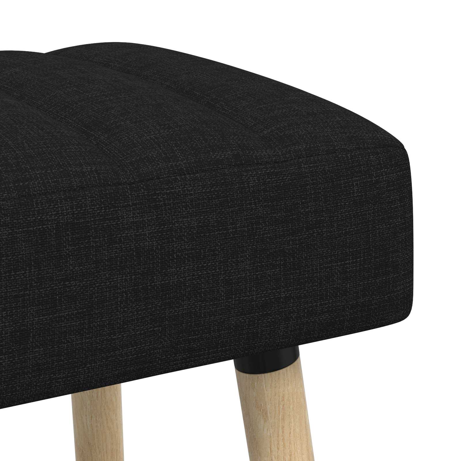 Kanaal-geplooide bank Zwart 60 x 40 x 45 cm Stof