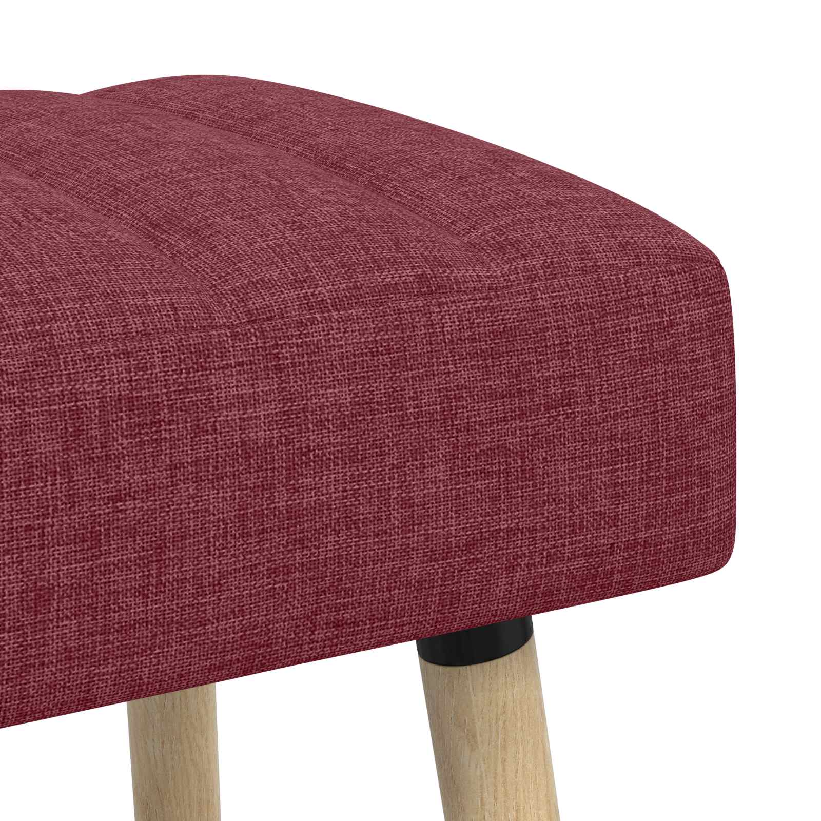 Kanaal-geplooide bank Wijnrood 60 x 40 x 45 cm Stof