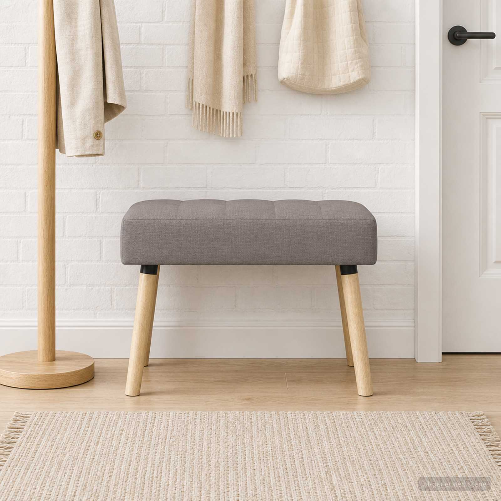 Kanaal-geplooide bank Taupe 60 x 40 x 45 cm Stof