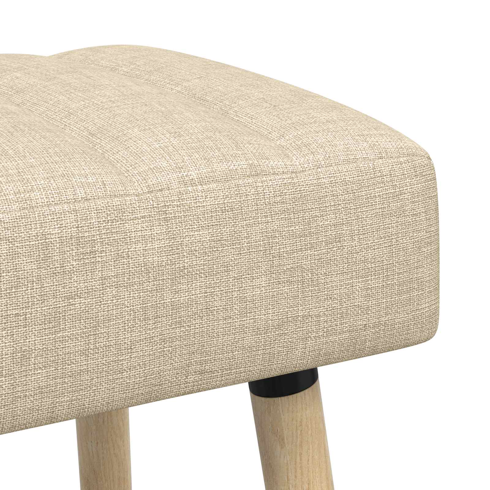 Kanaal-geplooide bank Crèmekleurig 60 x 40 x 45 cm Stof