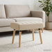 Kanaal-geplooide bank Crèmekleurig 60 x 40 x 45 cm Stof