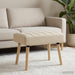 Kanaal-geplooide bank Crèmekleurig 60 x 40 x 45 cm Stof