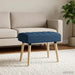 Kanaal-geplooide bank Blauw 60 x 40 x 45 cm Stof