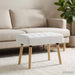 Kanaal-geplooide bank Wit 60 x 40 x 45 cm Stof