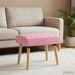 Kanaal-geplooide bank Roze 60 x 40 x 45 cm Stof