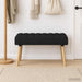 Kanaal-geplooide bank Zwart 80 x 40 x 46 cm Stof