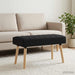 Kanaal-geplooide bank Zwart 80 x 40 x 46 cm Stof