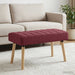 Kanaal-geplooide bank Wijnrood 80 x 40 x 46 cm Stof