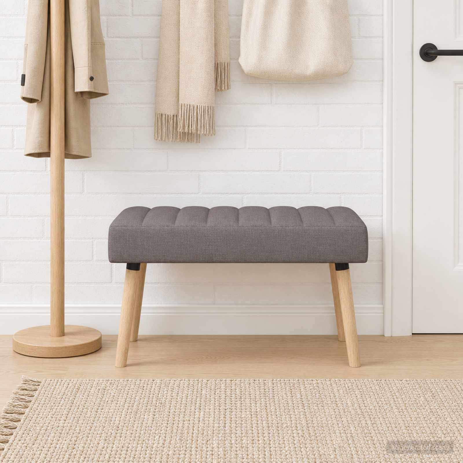 Kanaal-geplooide bank Taupe 80 x 40 x 46 cm Stof