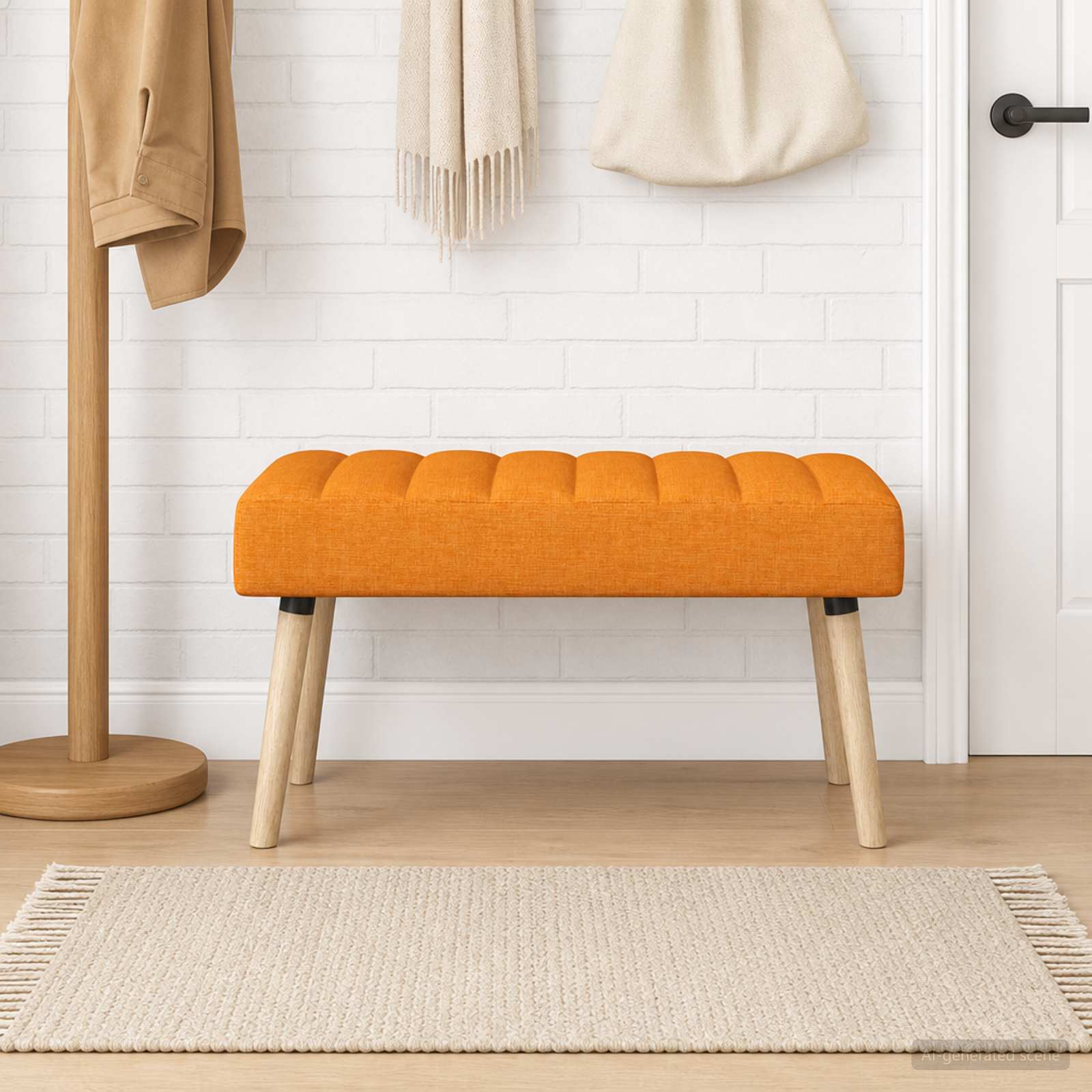 Kanaal-geplooide bank Donkergeel 80 x 40 x 46 cm Stof
