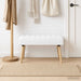 Kanaal-geplooide bank Wit 80 x 40 x 46 cm Stof