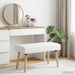 Kanaal-geplooide bank Wit 80 x 40 x 46 cm Stof