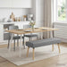 Kanaal-geplooide bank Lichtgrijs 110 x 40 x 46 cm Stof