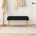 Kanaal-geplooide bank Zwart 110 x 40 x 46 cm Stof