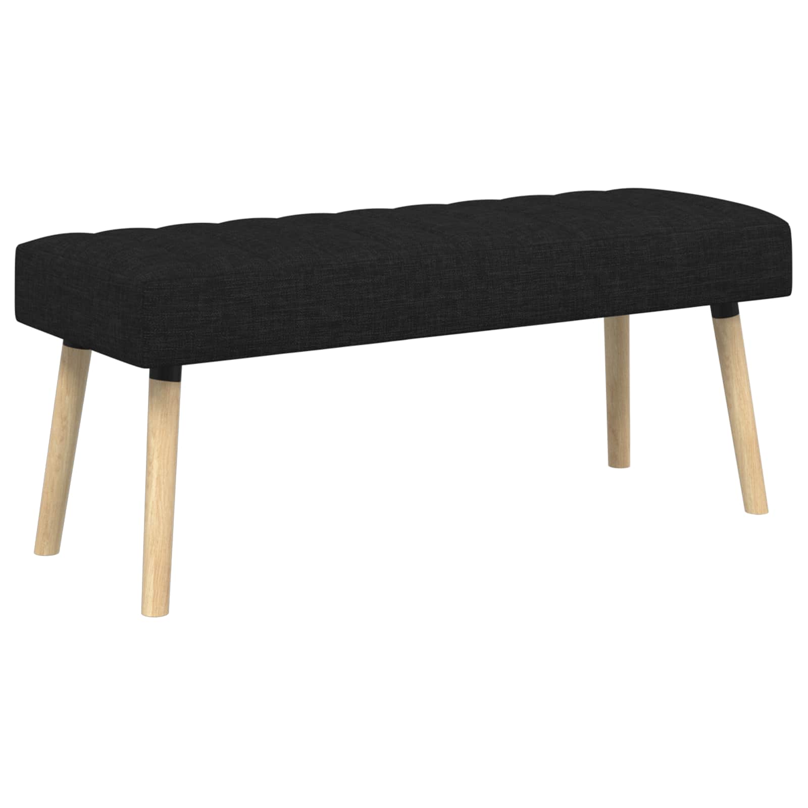 Kanaal-geplooide bank Zwart 110 x 40 x 46 cm Stof