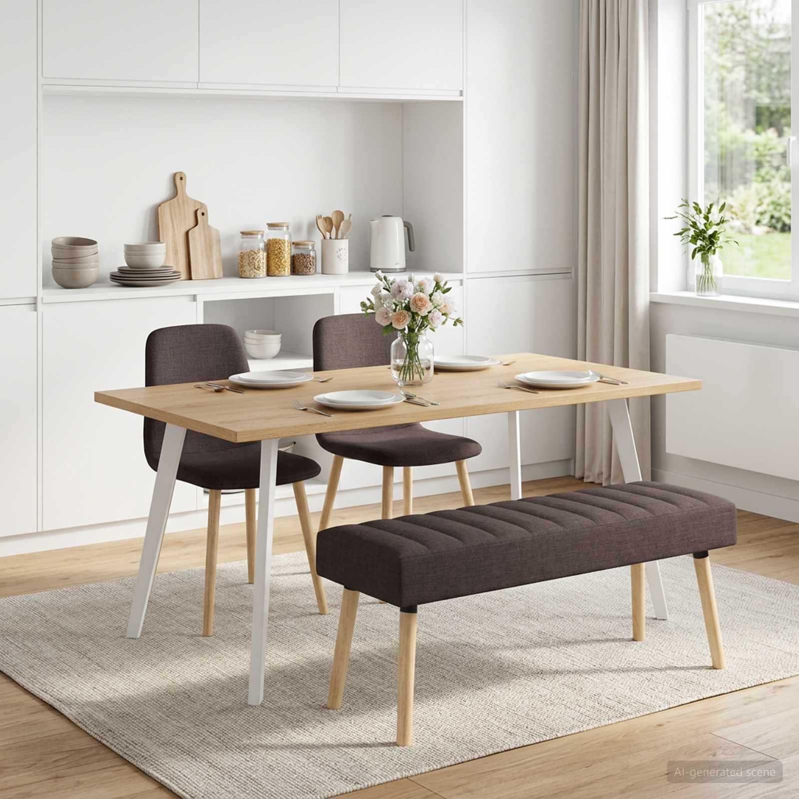 Kanaal-geplooide bank Donkerbruin 110 x 40 x 46 cm Stof