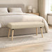 Kanaal-geplooide bank Crèmekleurig 110 x 40 x 46 cm Stof