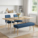 Kanaal-geplooide bank Blauw 110 x 40 x 46 cm Stof