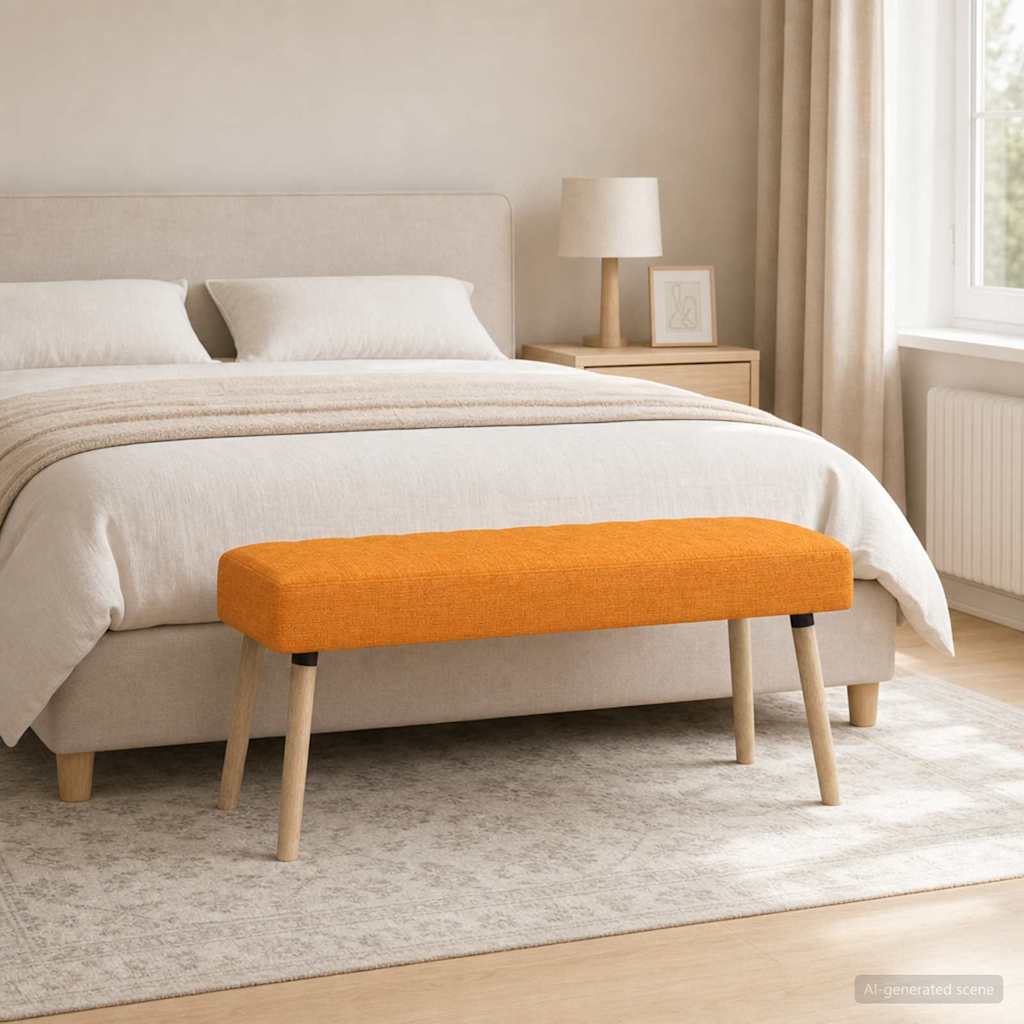 Kanaal-geplooide bank Donkergeel 110 x 40 x 46 cm Stof