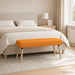 Kanaal-geplooide bank Donkergeel 110 x 40 x 46 cm Stof