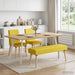 Kanaal-geplooide bank Lichtgeel 110 x 40 x 46 cm Stof