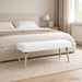 Kanaal-geplooide bank Wit 110 x 40 x 46 cm Stof