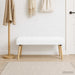 Kanaal-geplooide bank Wit 110 x 40 x 46 cm Stof